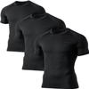 TSLA Men's UPF 50+ Quick Dry Short Sleeve Compression Shirts, Athletic Workout Shirt, Water Sports Rash Guard, 3packs Black, X-Large view 4