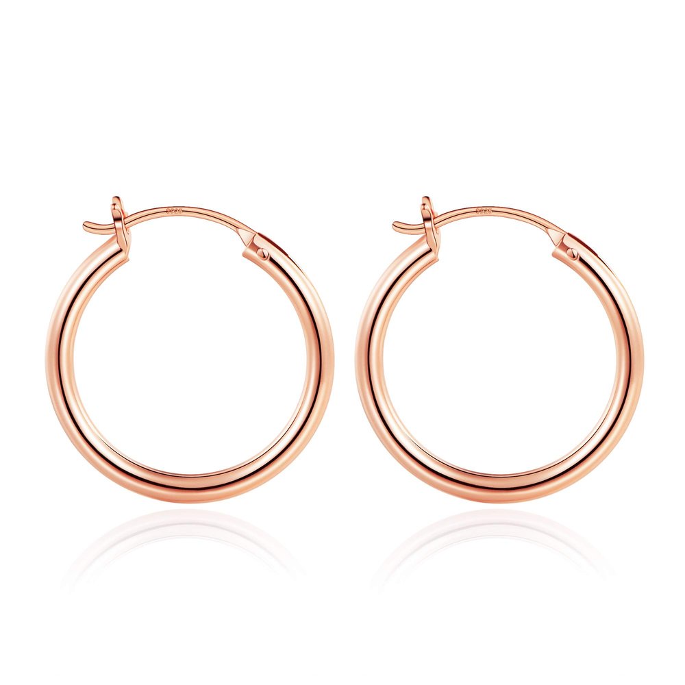 M MOOHAM Hoop Earrings for Women - Hypoallergenic Small Chunky Mini Dainty Tiny Rose Gold-Plated Hoop Earrings for Women Jewelry 20mm