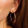 M MOOHAM Hoop Earrings for Women - Hypoallergenic Small Chunky Mini Dainty Tiny Rose Gold-Plated Hoop Earrings for Women Jewelry 20mm view 3
