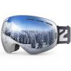 ZIONOR X Ski Snowboard Snow Goggles OTG Design for Men Women Adult with Spherical Detachable Lens UV Protection Anti-fog (VLT 9% Grey Frame Silver Lens) view 1