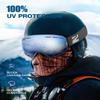 ZIONOR X Ski Snowboard Snow Goggles OTG Design for Men Women Adult with Spherical Detachable Lens UV Protection Anti-fog (VLT 9% Grey Frame Silver Lens) view 3
