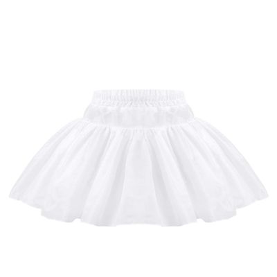 Hularka Kids Girls 3 Layers Tulle Short Petticoat Flower Girl Crinoline Underskirt Slips White 4