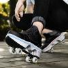 MLyzhe Deformation Roller Shoes Male and Female Skating Shoes Adult Children's Automatic Walking Shoes Invisible Pulley Shoes Skates with Double-Row Deform Wheel view 3