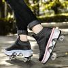 MLyzhe Deformation Roller Shoes Male and Female Skating Shoes Adult Children's Automatic Walking Shoes Invisible Pulley Shoes Skates with Double-Row Deform Wheel view 3