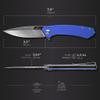 Firebird GANZO Adimanti Skimen Pocket Folding Knife G10 Anti-Slip Handle with Clip and Glass Breaker D2 Steel Blade Hunting Fishing Camping Outdoor Folder EDC Pocket Knife (Blue) view 2