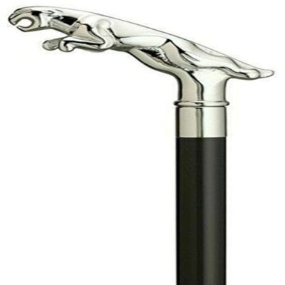 Medieval Vintage Handmade Walking Cane Stick with Jaguar Handle