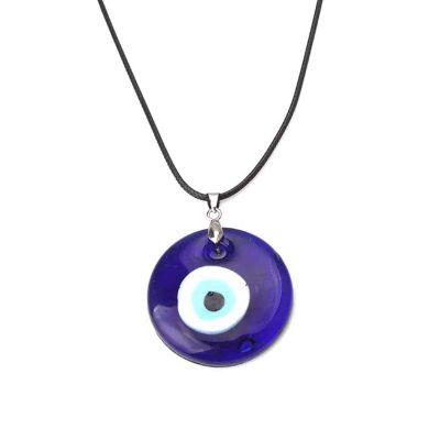 1-4Pcs Evil Eye Y Style Necklaces Blue Turkish Glass Leather Rope Alloy Beads Chain Evil Eye Necklace Nazar Amulet Lucky Protection Chockers Third Eye Chocker for Women Men-Classy