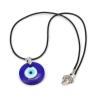 1-4Pcs Evil Eye Y Style Necklaces Blue Turkish Glass Leather Rope Alloy Beads Chain Evil Eye Necklace Nazar Amulet Lucky Protection Chockers Third Eye Chocker for Women Men-Classy view 2