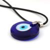 1-4Pcs Evil Eye Y Style Necklaces Blue Turkish Glass Leather Rope Alloy Beads Chain Evil Eye Necklace Nazar Amulet Lucky Protection Chockers Third Eye Chocker for Women Men-Classy view 3
