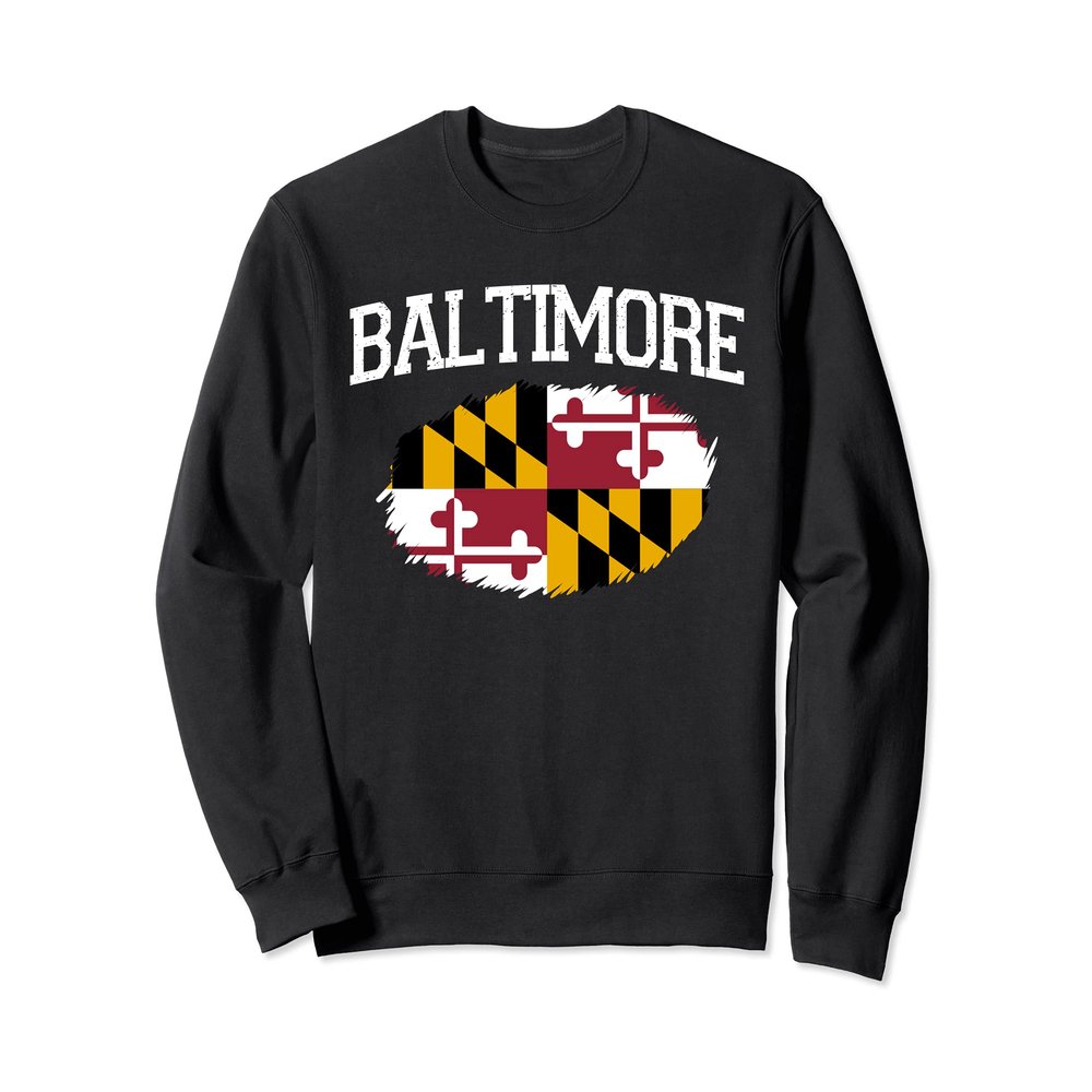 BALTIMORE MD MARYLAND Flag Vintage USA Sports Men Women Sweatshirt