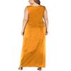 HEARTISIAN Women Plus Size Sleeveless Maxi Dress Sexy Scoop Collar Club Party Long Dresses(Yellow-5X) view 2