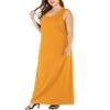 HEARTISIAN Women Plus Size Sleeveless Maxi Dress Sexy Scoop Collar Club Party Long Dresses(Yellow-5X) view 4
