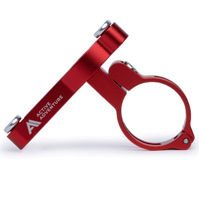 RED Anodized Bike Mount Water Bottle Holder Adapter - Handlebar & Seat Post Bottle Cage for MTB, Road & Kids Bikes