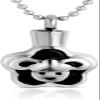 OIJH Perro Urnas Colgante Collar Animal Cremacin Hombre Mujer Collar Colgante Cenizas Adornos Flor Cremacin Barra de Plata/Colgante Negro Cadena con Cuentas Collar de Ceniza Jewelry-GE view 1