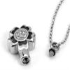 OIJH Perro Urnas Colgante Collar Animal Cremacin Hombre Mujer Collar Colgante Cenizas Adornos Flor Cremacin Barra de Plata/Colgante Negro Cadena con Cuentas Collar de Ceniza Jewelry-GE view 2