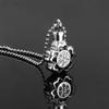 OIJH Perro Urnas Colgante Collar Animal Cremacin Hombre Mujer Collar Colgante Cenizas Adornos Flor Cremacin Barra de Plata/Colgante Negro Cadena con Cuentas Collar de Ceniza Jewelry-GE view 4