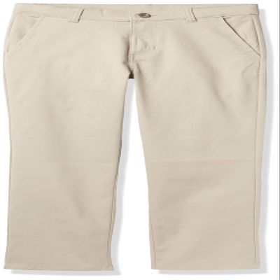 Nautica Big Boys School Uniform Flat Front Pant, Khaki, 10 Husky