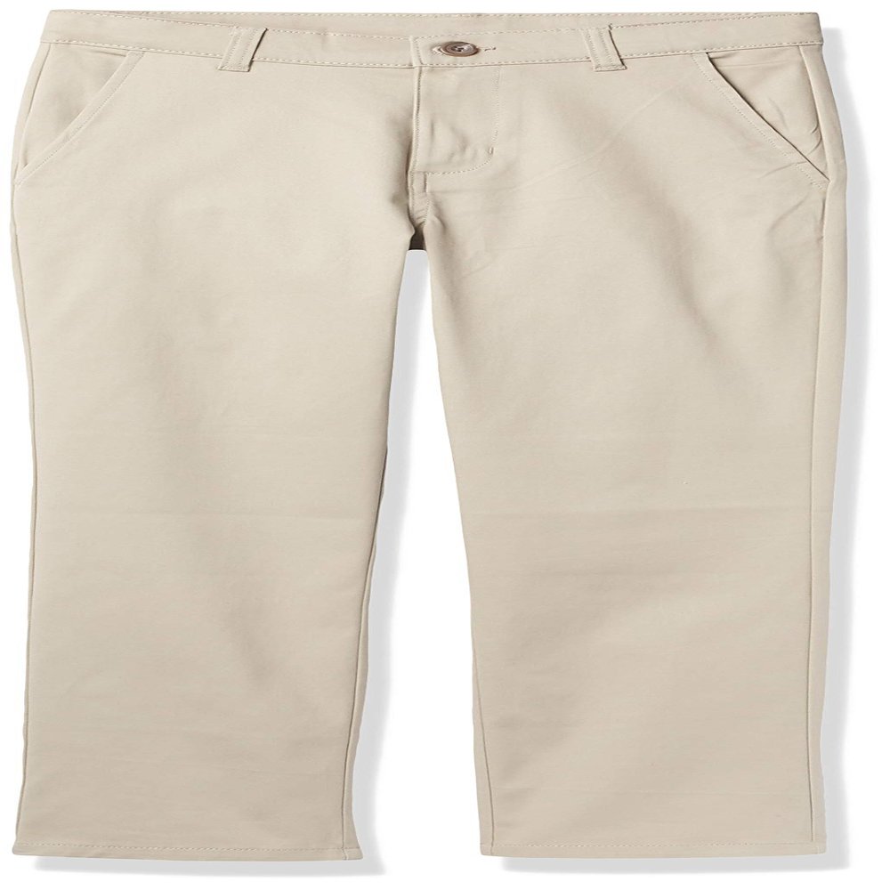Nautica Big Boys School Uniform Flat Front Pant, Khaki, 10 Husky