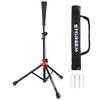 Storgem Batting Baseball tee Softball, Easy to Adjustable Height,Portable Tripod Stand Base Tee for Hitting Training Practice,with Carrying Bag (Black Red) view 1