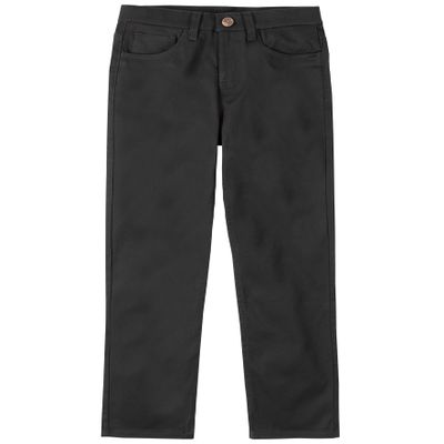 Nautica Big Boys School Uniform 5 Pocket Flat Front Pant, Black, 10 Husky