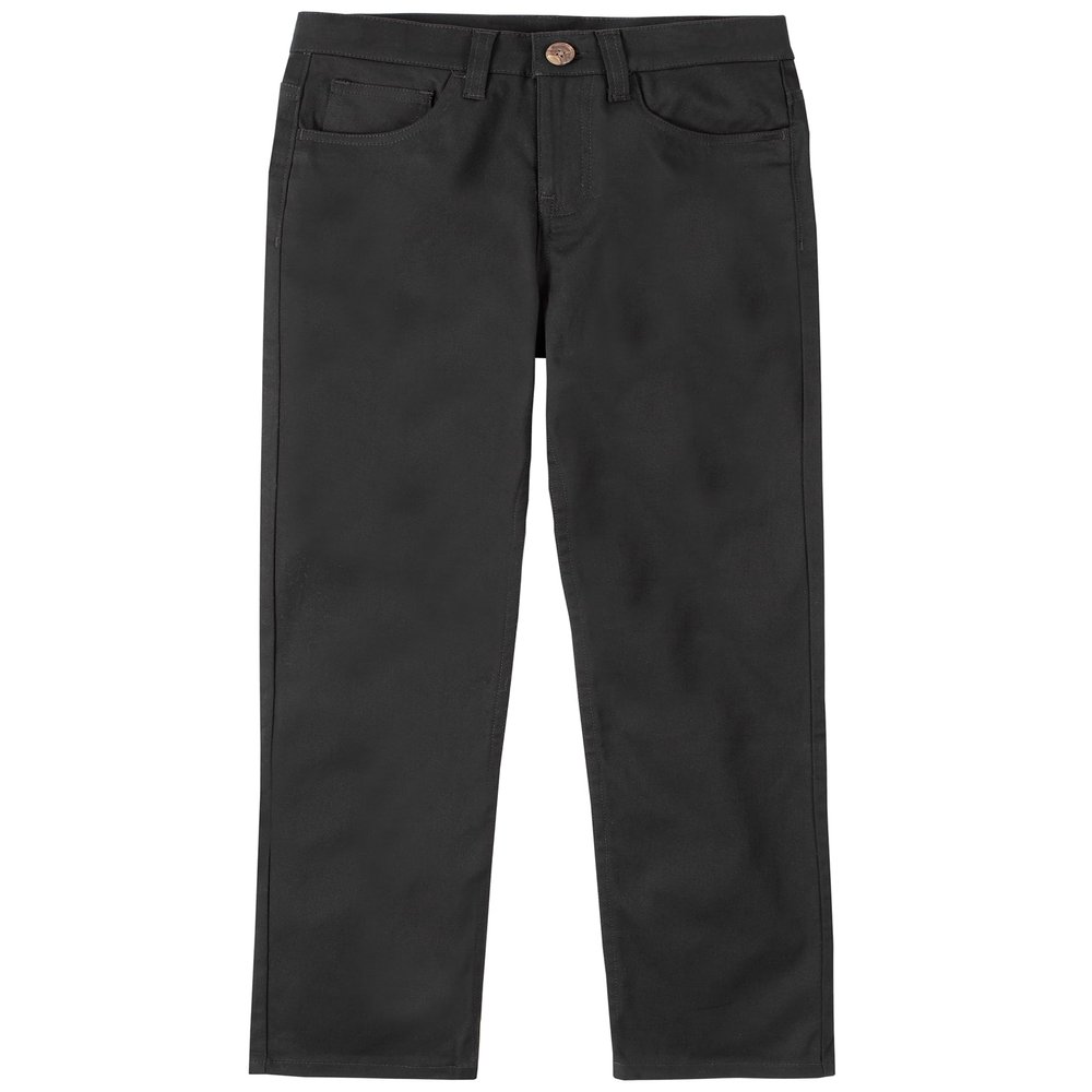 Nautica Big Boys School Uniform 5 Pocket Flat Front Pant, Black, 10 Husky