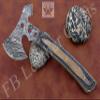 FB LEATHER CRAFTS Tactical Combat Custom Made Damascus Steel Hunting Axe/Throwing Hatchets Smart Axe FBA-0025 / Camping & Hiking/Compact Axe/heartwarming Gift (Cognac & Black Wood) view 3