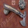 FB LEATHER CRAFTS Tactical Combat Custom Made Damascus Steel Hunting Axe/Throwing Hatchets Smart Axe FBA-0025 / Camping & Hiking/Compact Axe/heartwarming Gift (Cognac & Black Wood) view 4