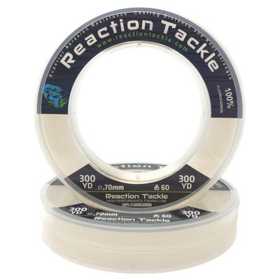 Reaction Tackle 100% Pure Fluorocarbon Fising Line - Leader Line/Clear / 17LB 300 Yd