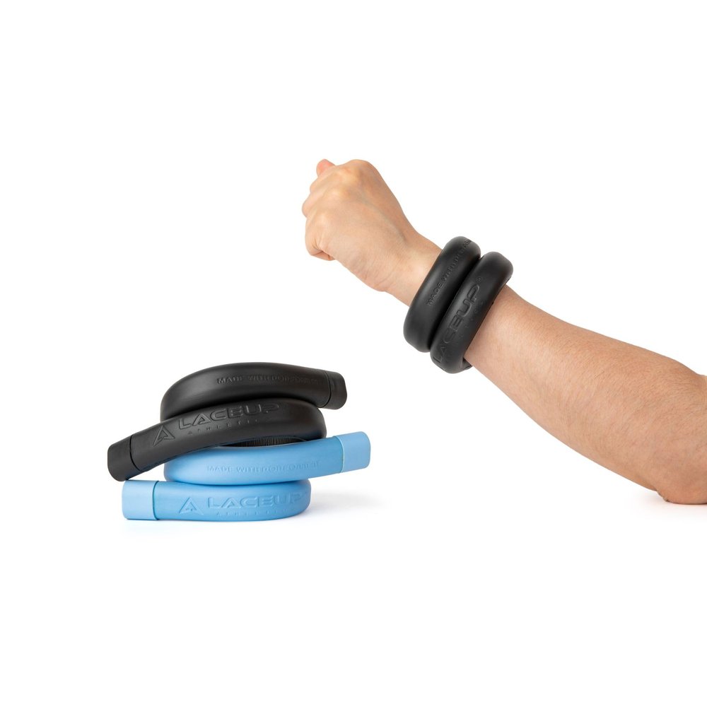 New LaceUp Wearable Wrist Weights | 2 Pack Black - 1 Pound Each | Adjustable Wrist Weights Set for Walking, Yoga, Dance, Barre, Pilates, Cardio, or Aerobics