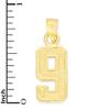 10k Real Solid Gold Athletic Number Pendant for Chain or Necklace, Sports Jewelry Gift for Loved One (9) view 2