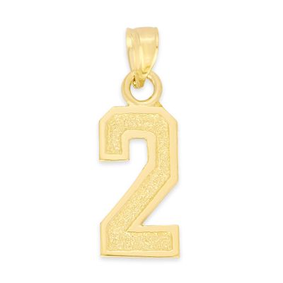 10k Real Solid Gold Athletic Number Pendant for Chain or Necklace, Sports Jewelry Gift for Loved One (2)