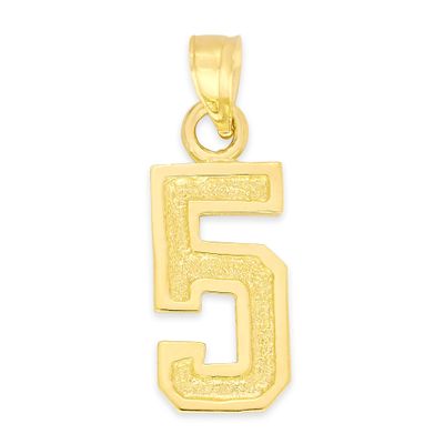 10k Real Solid Gold Athletic Number Pendant for Chain or Necklace, Sports Jewelry Gift for Loved One (5)