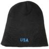 8" USA American Bald Eagle U.S.A. On Back Black Embroidered Beanie Skull Cap view 3