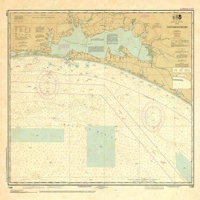 Paradise Cay Publications, Inc. Antiqued NOAA Chart 11388: Choctawhatchee Bay