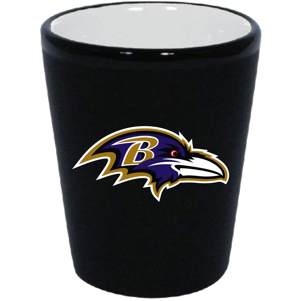The Memory Company NFL Matte Shot Glass Baltimore Ravens, Team Color, 2oz