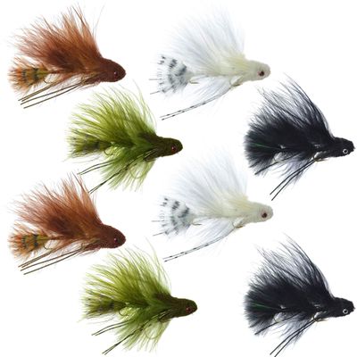 The Fly Fishing Place Mini Dungeon Assortment Articulated Streamers Trout Bass Fly Fishing Flies - Set of 8 Hook Size 6