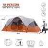 UNP Camping Tent 10-Person-Family Tents, Big, Easy Up, 5 Large Mesh Windows, Double Layer, 2 Room, Waterproof, Weather Resistant, 18ft x 9ft x78in (Orange) view 2