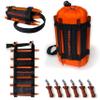 ROCKWORKX USA Tent Stakes Kit, Heavy-Duty Aluminum Metal Ground Pegs, Compression Travel Bag, 6 Tent Pegs & Line Adjusters for Camping Tarps & Hammocks, Lightweight, Hammock Not Included. view 1