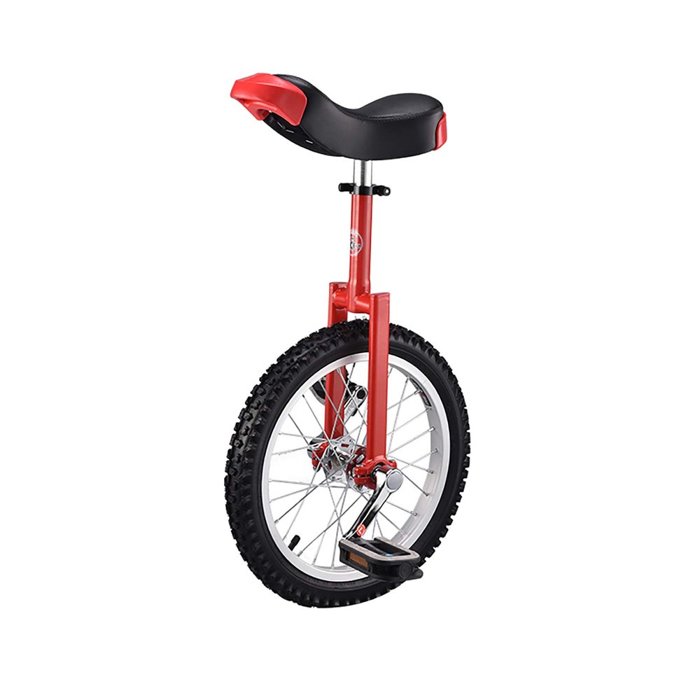 QWEASDF Unicycle Bike Mountain Tire Cycling Self Balancing Exercise Balance Cycling Bikes Outdoor Sports Fitness Exercise, Wheel Unicycle with Alloy Rim,16", 18", 20", 24" 4 Size Options,Red,16"