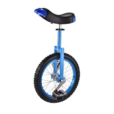 QWEASDF Unicycle, Classic Skid-Proof Wheel Bike Mountain Tire Cycling Self Balancing Exercise with Color Alloy Rim, Outdoor Sports Fitness Exercise, 16", 18",Blue,18"