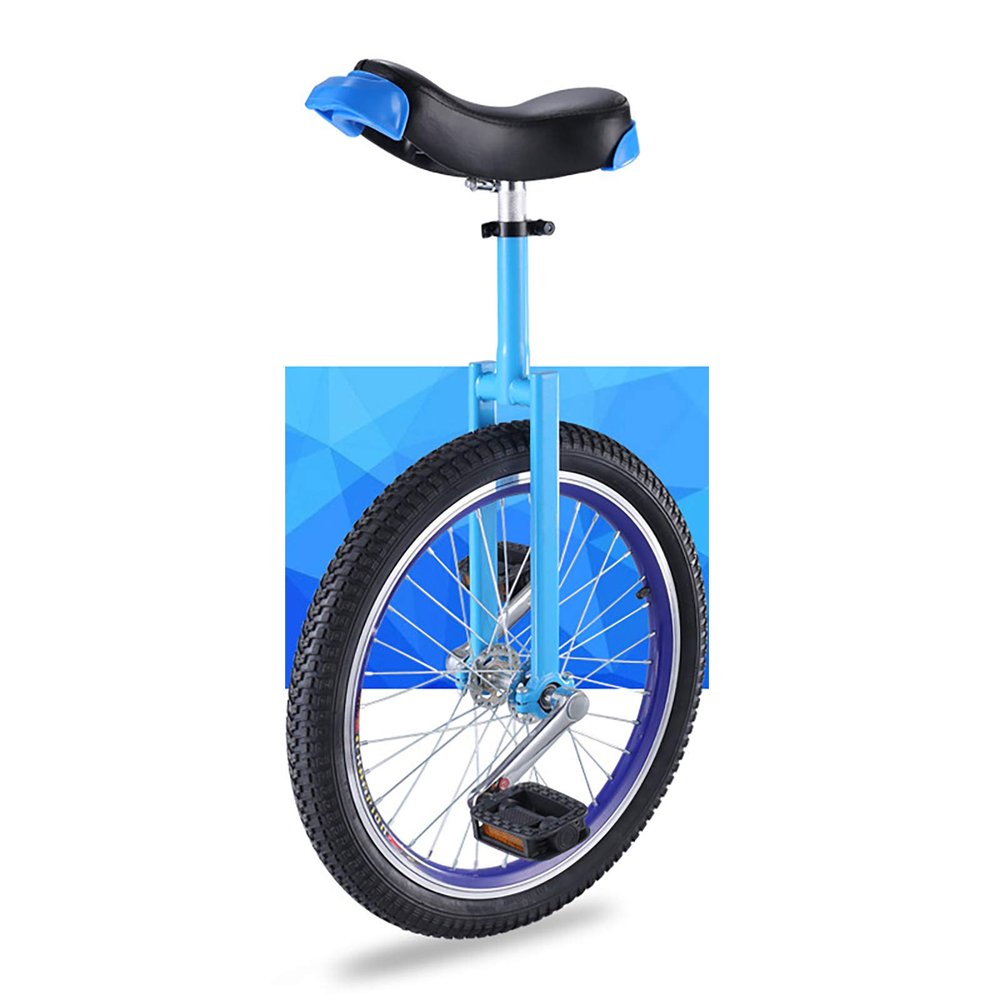 QWEASDF Professional 16", 18", 20", Unicycle, One Wheel Bike, Leakproof Butyl Tire Wheel Cycling Outdoor Sports Fitness Exercise Health,Blue,16"