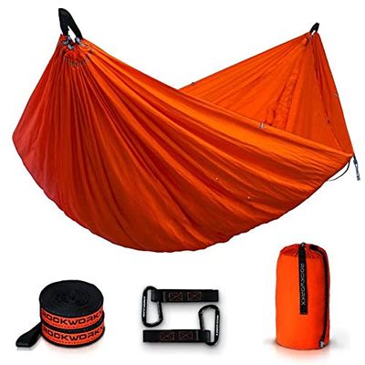 ROCKWORKX Camping Hammock USA Single & Double Portable Multi-Use as Sunshade/Weather Shade/Tent Cover for Compact Travel Indoor & Outdoor (Multiple Colors)