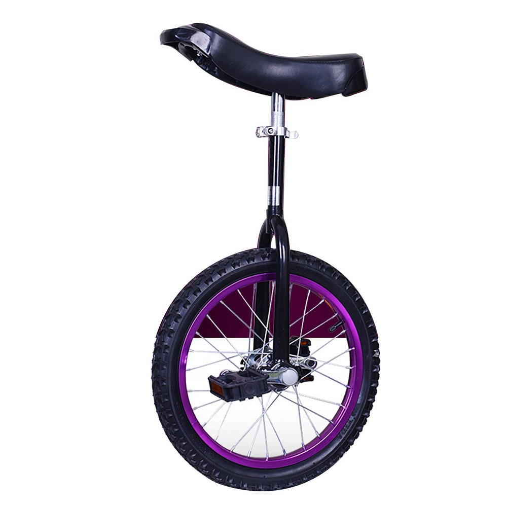 QWEASDF Unicycle, Skid-Proof Wheel Bike Mountain Tire Cycling Self Balancing Exercise with Color Alloy Rim, Outdoor Sports Fitness Exercise, 16", 18", 20",Purple,18"
