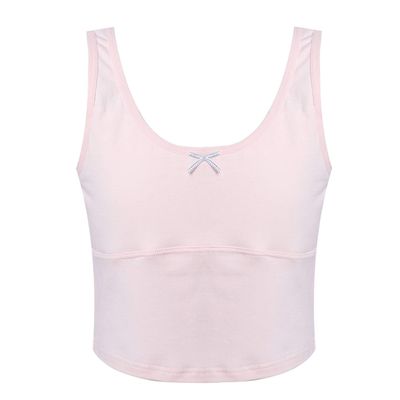 Hansber Women's Kids Girls Camisole Scoop Neck Undershirts Cotton Soft Tank Tops Sleeveless Shirts Pink 5-6