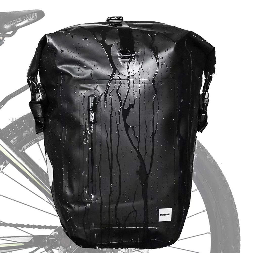 Rhinowalk Bike Pannier Bag 25L Waterproof Laptop Bicycle Rear Rack Bag Storage Saddle Bag Shoulder Bag Backpack