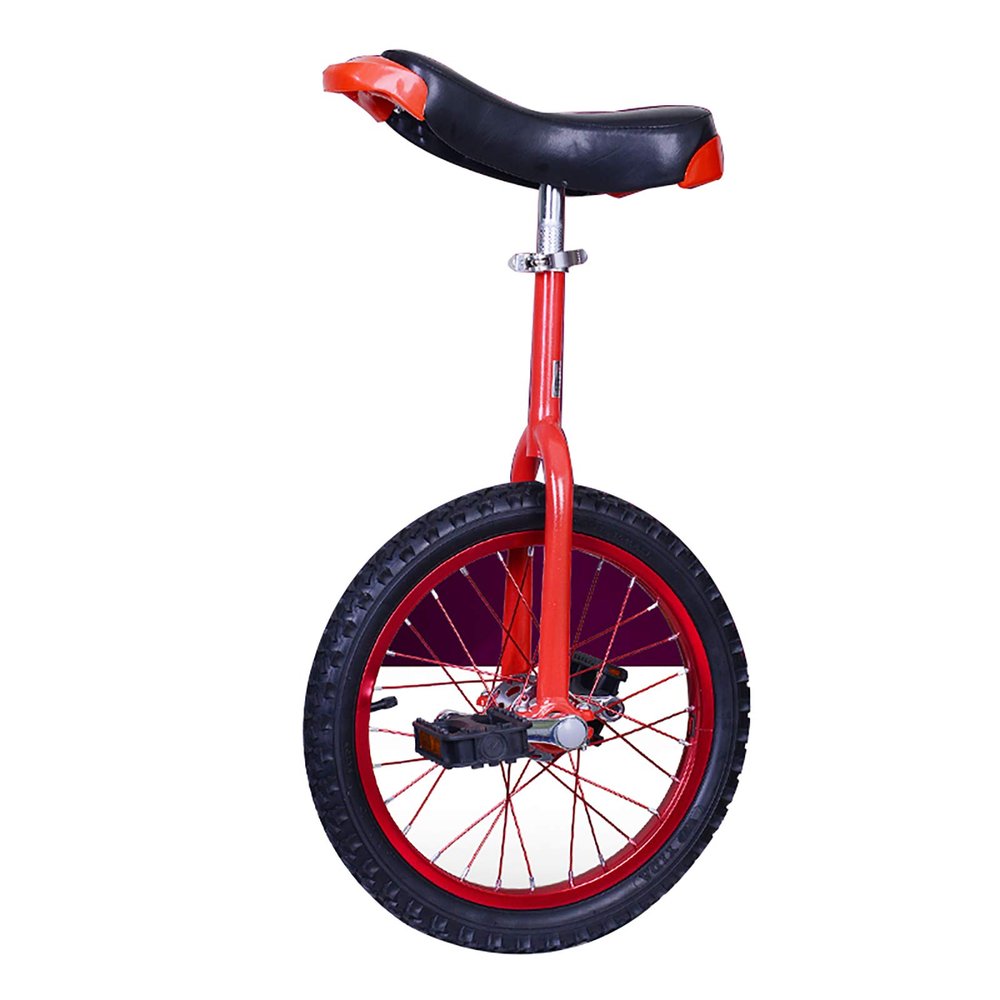 QWEASDF Unicycle, Skid-Proof Wheel Bike Mountain Tire Cycling Self Balancing Exercise with Color Alloy Rim, Outdoor Sports Fitness Exercise, 16", 18", 20",Red,20"