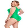 Annbon Women's One Piece Swimsuit Retro Plus Size Bathing Suit Conservative Monokini Swimwear, Green, 4XL view 2