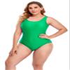 Annbon Women's One Piece Swimsuit Retro Plus Size Bathing Suit Conservative Monokini Swimwear, Green, 4XL view 3