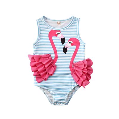 Newborn Baby Girl Pink Unicorn Swimwear Sleeveless Ruffle One Piece Swimsuit Holiday Beachwear (Pink, 6-12 Months)