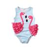 Newborn Baby Girl Pink Unicorn Swimwear Sleeveless Ruffle One Piece Swimsuit Holiday Beachwear (Pink, 6-12 Months) view 1